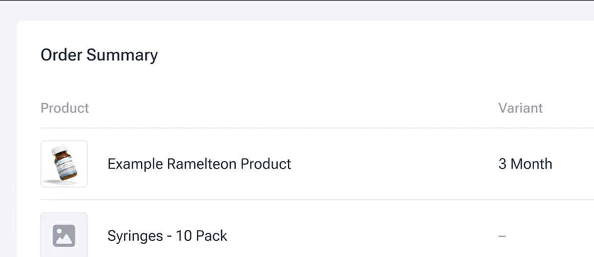 Order summary and tracking dashboard